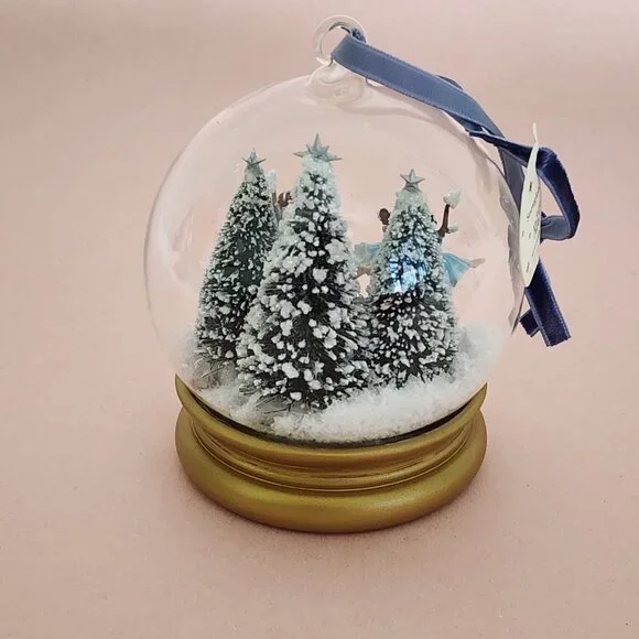 Anthropologie New York City Ballet Glass Snowglobe Ornament Snowflakes  NWT - Picture 8 of 9